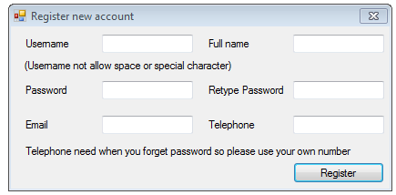 register account form